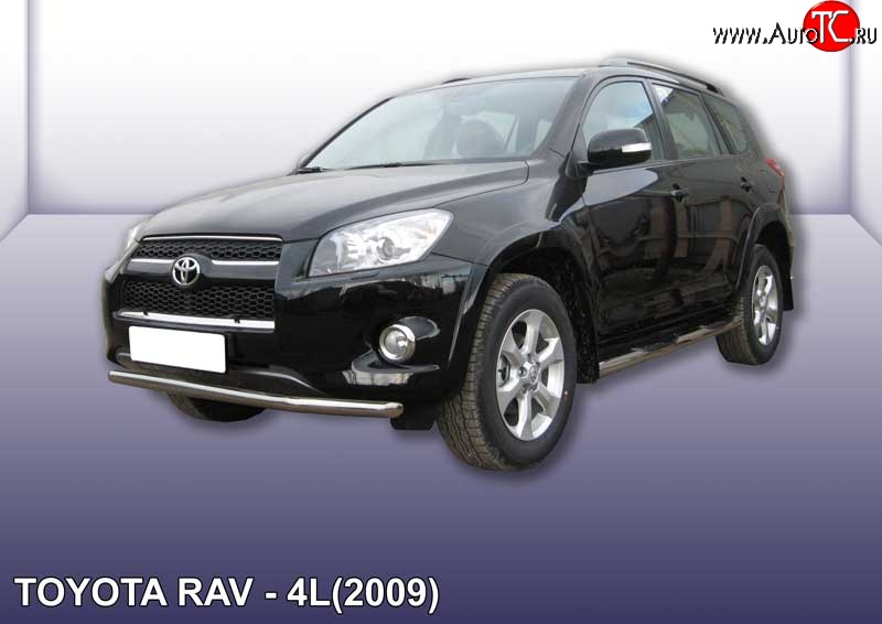 8 999 р. Одинарная защита переднего бампера из трубы диаметром 57 мм Slitkoff Toyota RAV4 XA30 5 дв. удлиненный 1-ый рестайлинг (2009-2010) (Цвет: нержавеющая полированная сталь)  с доставкой в г. Омск