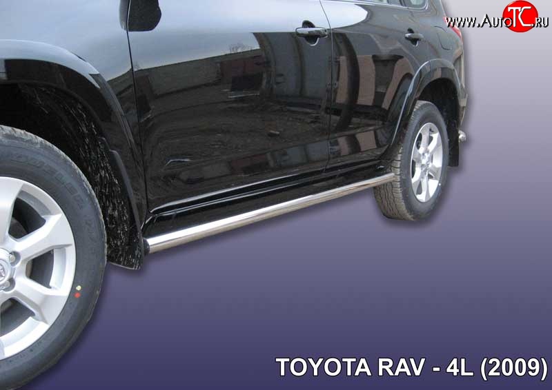 12 499 р. Защита порогов из круглой трубы диаметром 57 мм Slitkoff  Toyota RAV4  XA30 (2003-2010) 5 дв. удлиненный дорестайлинг, 5 дв. удлиненный 1-ый рестайлинг (Цвет: нержавеющая полированная сталь)  с доставкой в г. Омск