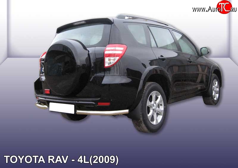 7 349 р. Защита заднего бампера Slitkoff (Ø 57 мм, уголки)  Toyota RAV4  XA30 (2009-2010) 5 дв. удлиненный 1-ый рестайлинг (Нержавеющая сталь)  с доставкой в г. Омск