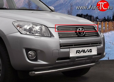 7 799 р. Декоративные вставки решетки радиатора Novline (верхние, двойные) Toyota RAV4 XA30 5 дв. 2-ой рестайлинг (2010-2013)  с доставкой в г. Омск