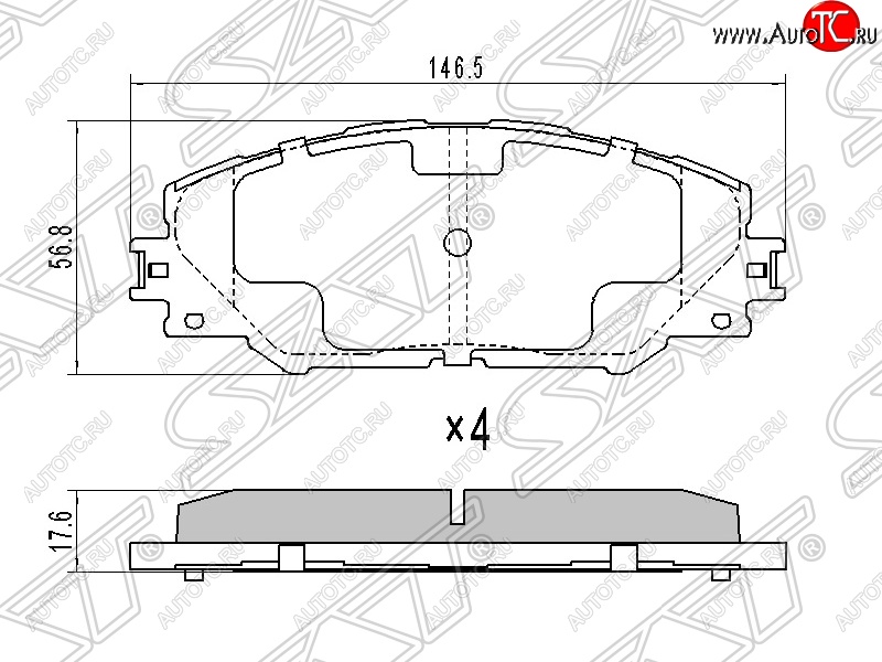 1 299 р. Колодки тормозные SAT (передние) Toyota RAV4 XA40 5 дв. дорестайлинг (2012-2015)  с доставкой в г. Омск