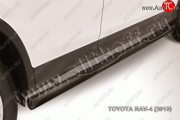 9 899 р. Защита порогов Slitkoff Toyota RAV4 XA40 5 дв. дорестайлинг (2012-2015) (Цвет: серебристый)  с доставкой в г. Омск