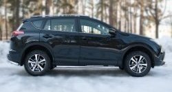 15 299 р. Защита порогов из круглой трубы диаметром 63 мм (рестайлинг) Russtal Toyota RAV4 XA40 5 дв. дорестайлинг (2012-2015) (Защита порогов с со скосами на торцах (вариант 1))  с доставкой в г. Омск. Увеличить фотографию 4