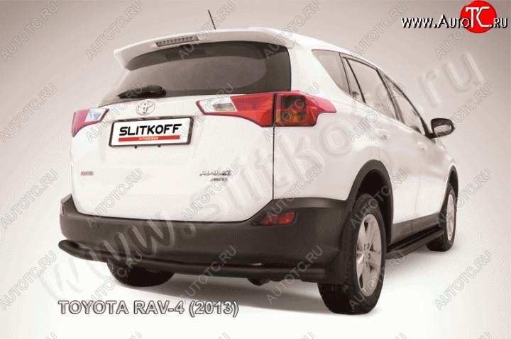 6 999 р. Защита задняя Slitkoff  Toyota RAV4  XA40 (2012-2015) 5 дв. дорестайлинг (Цвет: серебристый)  с доставкой в г. Омск