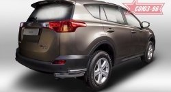 1 043 р. Защита заднего бампера из боковых уголков Souz-96 (d75х42) Toyota RAV4 XA40 5 дв. дорестайлинг (2012-2015)  с доставкой в г. Омск. Увеличить фотографию 1