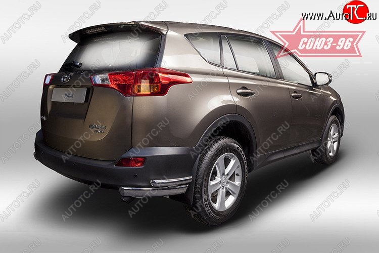 1 043 р. Защита заднего бампера из боковых уголков Souz-96 (d75х42) Toyota RAV4 XA40 5 дв. дорестайлинг (2012-2015)  с доставкой в г. Омск