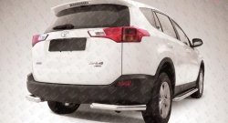 Защита заднего бампера из двух боковых уголков диаметром 76 мм Slitkoff Toyota RAV4 XA40 5 дв. дорестайлинг (2012-2015)