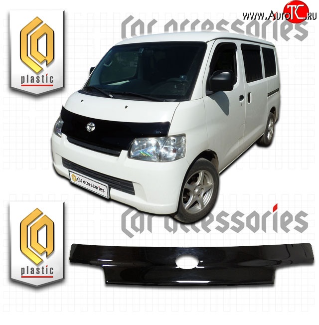 2 299 р. Дефлектор капота CA-Plastic  Toyota Town Ace  s400 (2008-2020) дорестацлинг (Classic черный, Без надписи)  с доставкой в г. Омск