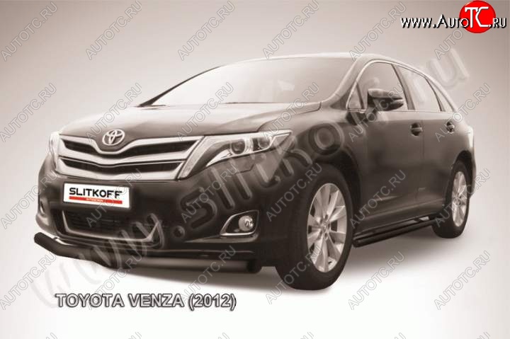 12 999 р. Защита переднего бампер Slitkoff  Toyota Venza  GV10 (2012-2016) рестайлинг (Цвет: серебристый)  с доставкой в г. Омск