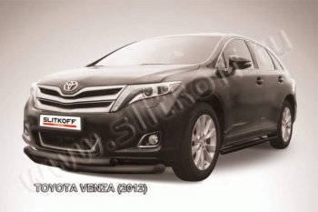 10 699 р. Защита переднего бампер Slitkoff  Toyota Venza  GV10 (2012-2016) рестайлинг (Цвет: серебристый)  с доставкой в г. Омск. Увеличить фотографию 1