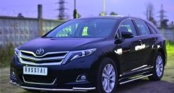 16 949 р. Защита переднего бампера (2 трубы Ø42 мм) SLITKOFF  Toyota Venza  GV10 (2012-2016) рестайлинг (нержавейка полированная)  с доставкой в г. Омск. Увеличить фотографию 3