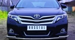 Защита переднего бампера (2 трубыØ42 мм, нержавейка) SLITKOFF Toyota (Тойота) Venza (Венза)  GV10 (2012-2016) GV10 рестайлинг