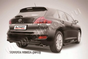 6 949 р. Защита задняя Slitkoff  Toyota Venza  GV10 (2012-2016) рестайлинг (Цвет: серебристый)  с доставкой в г. Омск. Увеличить фотографию 1