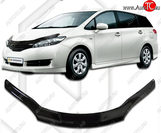 1 999 р. Дефлектор капота CA-Plastic  Toyota Wish  XE20 (2009-2017) дорестайлинг, рестайлинг (Classic черный, Без надписи)  с доставкой в г. Омск