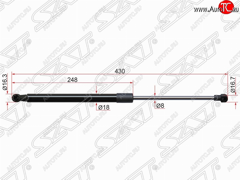 579 р. Газовый упор крышки багажника SAT  Toyota Yaris  XP130 (2010-2014) хэтчбэк 5 дв. дорестайлинг  с доставкой в г. Омск