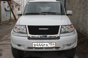 12 499 р. Решетка радиатора CrTuning Уаз Патриот 23632 дорестайлинг пикап (2008-2014) (Сетка черная, С надписью PATRIOT)  с доставкой в г. Омск. Увеличить фотографию 8