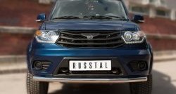 Одинарная защита переднего бампера диаметром 63 мм Russtal Уаз (uaz) Патриот (Patriot) ( 3163 5-дв.,  3163 5 дв.) (2014-2024) 3163 5-дв., 3163 5 дв. 1-ый рестайлинг, 2-ой рестайлинг