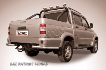 Защита заднего бампера Slitkoff (Ø57 мм, уголки) Уаз (uaz) Патриот (Patriot)  23632 (2008-2014) 23632 дорестайлинг пикап