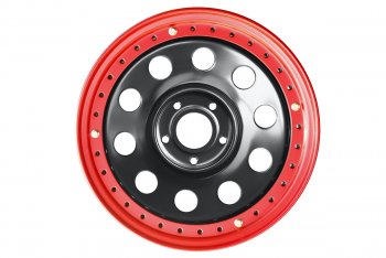 13 999 р. Штампованый диск OFF-ROAD Wheels (усиленный, с бедлоком) 8.0x17   (Цвет: черный-красный)  с доставкой в г. Омск. Увеличить фотографию 2