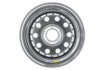 7 349 р. Штампованый диск OFF-ROAD Wheels (усиленный, круг) 8.0x15   (Цвет: хром)  с доставкой в г. Омск. Увеличить фотографию 2