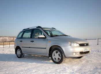 5 299 р. Рейлинги Petroil Tuning Комфорт Лада Калина 1117 универсал (2004-2013) (Серебристый муар, крыша с ребром жесткости)  с доставкой в г. Омск. Увеличить фотографию 3