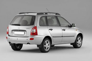 5 299 р. Рейлинги Petroil Tuning Усиленные Лада Калина 1117 универсал (2004-2013) (Черный муар, крыша с ребром жесткости)  с доставкой в г. Омск. Увеличить фотографию 3