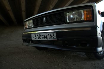 979 р. Накладка на передний бампер Autodemic Лада 2107 (1982-2012) (Текстурная поверхность)  с доставкой в г. Омск. Увеличить фотографию 2