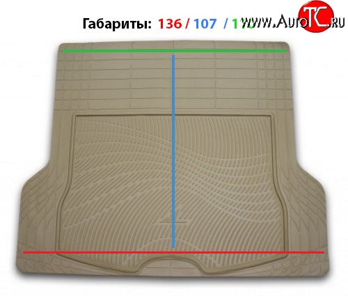 3 699 р. Универсальный коврик в багажник Element-Autofamily (полиуретан) Honda Vezel RU3, RU4, RU1, RU2 дорестайлинг (2013-2018) (бежевый)  с доставкой в г. Омск