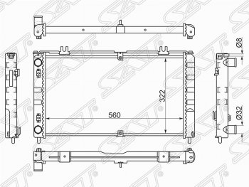 Радиатор двигателя (трубчатый, МКПП, Panasonic) SAT Лада Приора 21728 купе дорестайлинг (2010-2013)