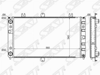 Радиатор двигателя (трубчатый, МКПП) SAT Лада Приора 21728 купе дорестайлинг (2010-2013)