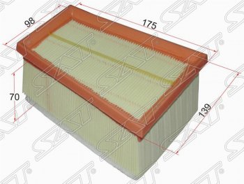 Фильтр воздушный двигателя SAT (139х175х70 mm) Nissan Almera (G15), Kubistar, Primastar, Terrano (D10), Renault Clio (CB,  BB), Duster (HS), Espace (4), Kangoo (KC,  KW0), Laguna (2 X74), Megane (BA,DA,LA,  LA,  BA,LA,  седан,  хэтчбэк 5 дв.,  универсал), Sandero ((B8)), Sandero Stepway ((B8)), Scenic (1), Trafic (X83), Лада Ларгус