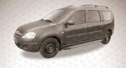 11 639 р. Алюминиевые пороги Slitkoff Luxe Black Лада Ларгус дорестайлинг R90 (2012-2021)  с доставкой в г. Омск. Увеличить фотографию 2