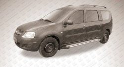 10 999 р. Алюминиевые пороги Slitkoff Luxe Silver Лада Ларгус дорестайлинг R90 (2012-2021)  с доставкой в г. Омск. Увеличить фотографию 2