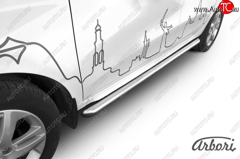 13 549 р. Защита штатных порогов Arbori (нержавейка, d57 mm).  Лада XRAY (2016-2022)  с доставкой в г. Омск