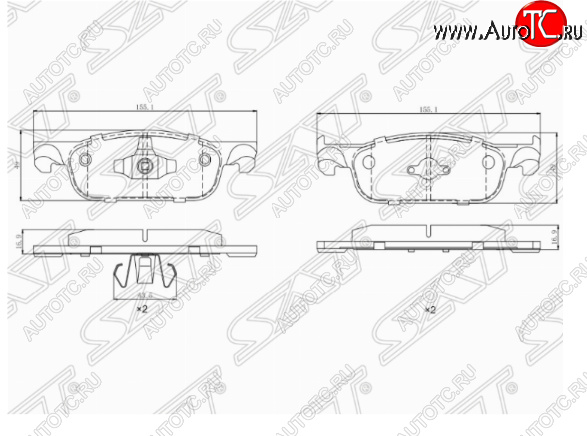 1 639 р. Комплект передних тормозных колодок SAT  Лада XRAY (2016-2022)  с доставкой в г. Омск