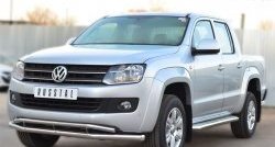 18 549 р. Защита переднего бампера (2 трубыØ63 и 42 мм, нержавейка) SLITKOFF  Volkswagen Amarok (2009-2016) дорестайлинг  с доставкой в г. Омск. Увеличить фотографию 4