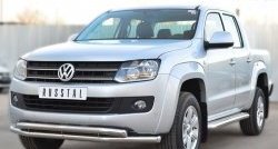 16 949 р. Защита переднего бампера (2 трубыØ63 мм, нержавейка) SLITKOFF  Volkswagen Amarok (2009-2016) дорестайлинг  с доставкой в г. Омск. Увеличить фотографию 4