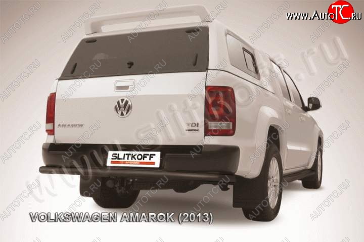 10 699 р. Защита задняя Slitkoff  Volkswagen Amarok (2009-2016) дорестайлинг (Цвет: серебристый)  с доставкой в г. Омск