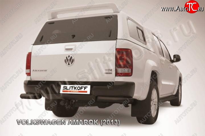 11 649 р. Уголки d76  Volkswagen Amarok (2009-2016) дорестайлинг (Цвет: серебристый)  с доставкой в г. Омск