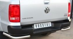 14 549 р. Одинарная защита заднего бампера из трубы диаметром 63 мм SLITKOFF  Volkswagen Amarok (2009-2016) дорестайлинг  с доставкой в г. Омск. Увеличить фотографию 2