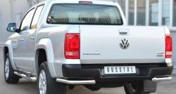 14 549 р. Одинарная защита заднего бампера из трубы диаметром 63 мм SLITKOFF  Volkswagen Amarok (2009-2016) дорестайлинг  с доставкой в г. Омск. Увеличить фотографию 3