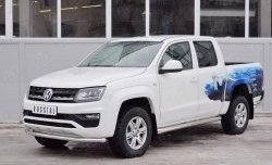 13 999 р. Защита переднего бампера (Ø63 мм, нержавейка) SLITKOFF  Volkswagen Amarok (2016-2022) рестайлинг  с доставкой в г. Омск. Увеличить фотографию 2