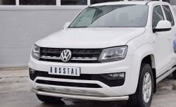 13 999 р. Защита переднего бампера (Ø63 мм, нержавейка) SLITKOFF  Volkswagen Amarok (2016-2022) рестайлинг  с доставкой в г. Омск. Увеличить фотографию 3