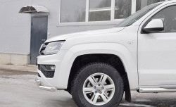 16 099 р. Защита переднего бампера (2 трубыØ63 мм, нержавейка) SLITKOFF  Volkswagen Amarok (2016-2022) рестайлинг  с доставкой в г. Омск. Увеличить фотографию 4