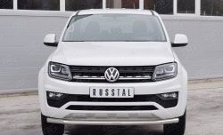 Защита переднего бампера (Ø63 мм, нержавейка) Russtal Volkswagen Amarok рестайлинг (2016-2022)