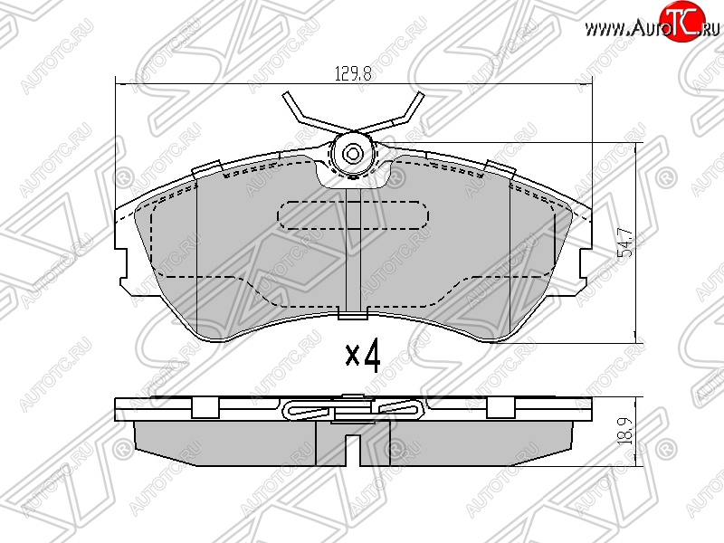 1 429 р. Колодки тормозные SAT (передние) Volkswagen Caravelle T4 рестайлинг (1995-2003)  с доставкой в г. Омск