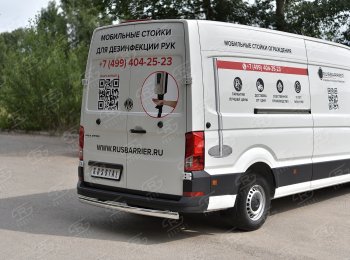 13 399 р. Защита заднего бампера (Ø75х42 мм, нержавейка) Russtal Volkswagen Crafter 2 (2017-2024)  с доставкой в г. Омск. Увеличить фотографию 1