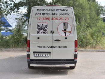 13 399 р. Защита заднего бампера (Ø75х42 мм, нержавейка) Russtal Volkswagen Crafter 2 (2017-2024)  с доставкой в г. Омск. Увеличить фотографию 2