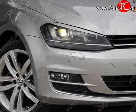 1 149 р. Реснички на фары Tuning-Sport  Volkswagen Golf  7 (2012-2017) дорестайлинг, хэтчбэк 5 дв. (Неокрашенные)  с доставкой в г. Омск