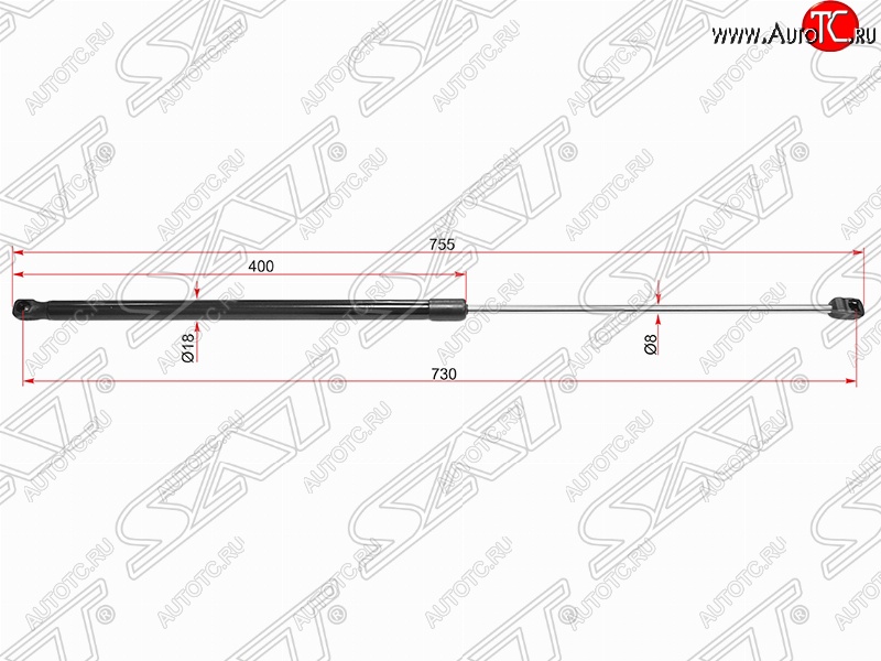 779 р. Газовый упор капота SAT  Volkswagen Passat ( B8,  B8.5) (2015-2024) седан дорестайлинг, универсал дорестайлинг, седан рестайлинг, универсал рестайлинг  с доставкой в г. Омск